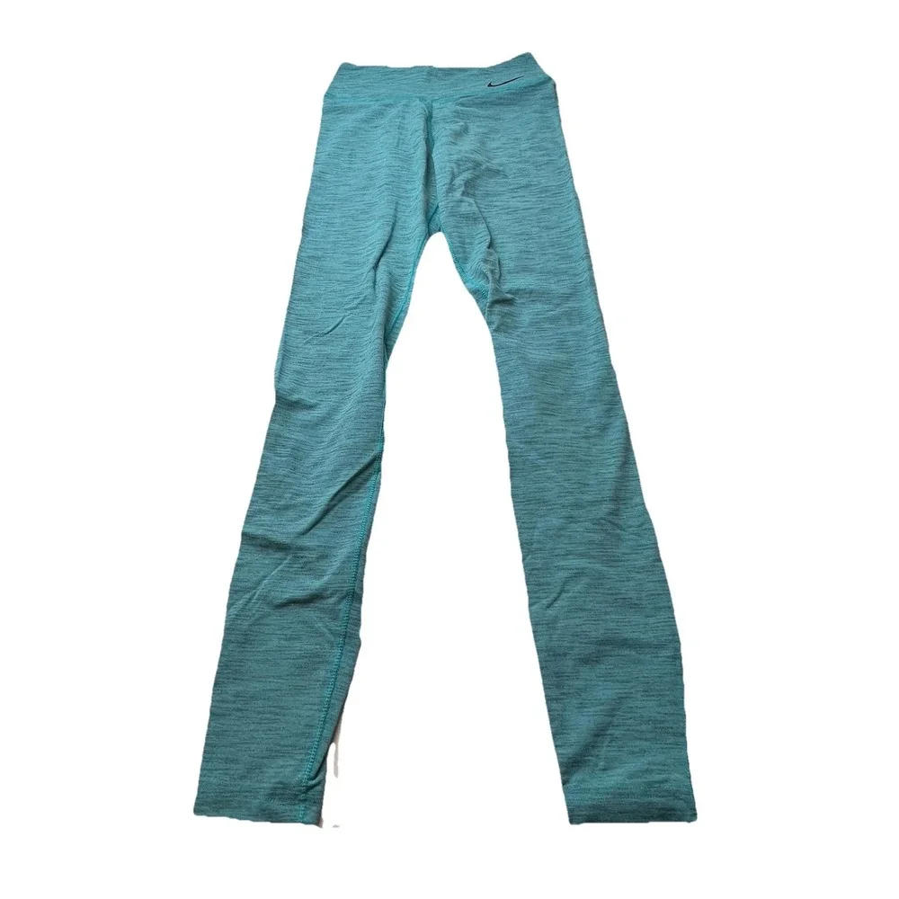 Nike Dri-Fit Leggings Women's Size XS Aqua Black Running Athletic Gym